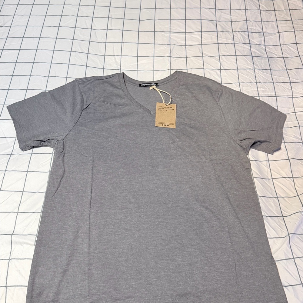 Stylish Gray Men's V-Neck Shirt